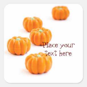 Halloween pumpkin candy square sticker