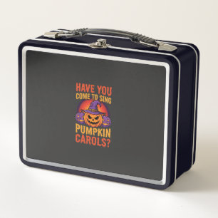 Halloween Pumpkin Carols Witch Hat Graphic Metal Lunch Box
