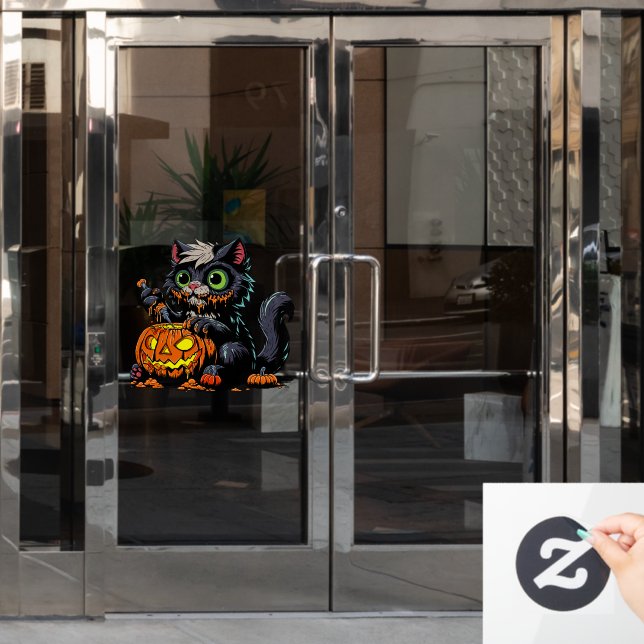 Halloween Pumpkin Carving Cat (Office Door)