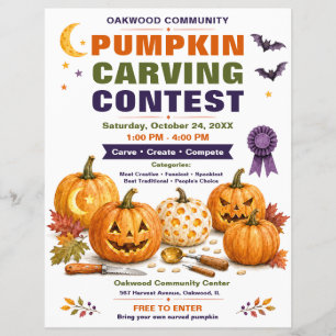 Halloween Pumpkin Carving Contest Flyer