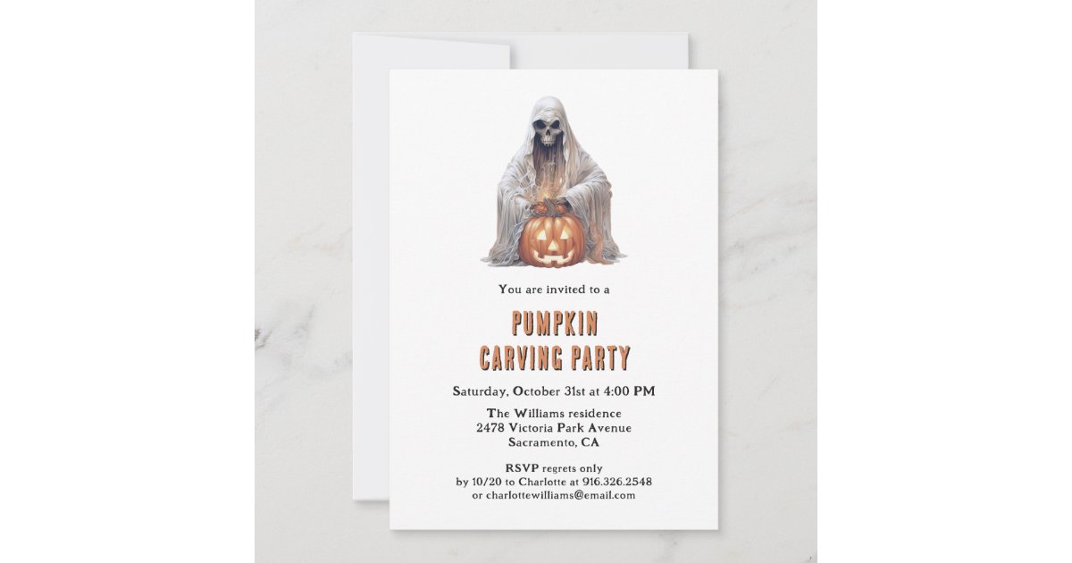 Halloween Pumpkin Carving Party Invitation | Zazzle