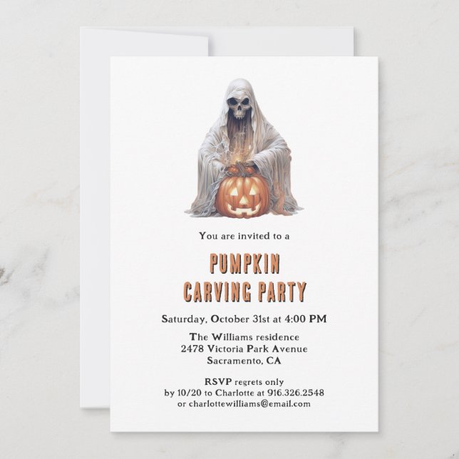 Halloween Pumpkin Carving Party  Invitation (Front)