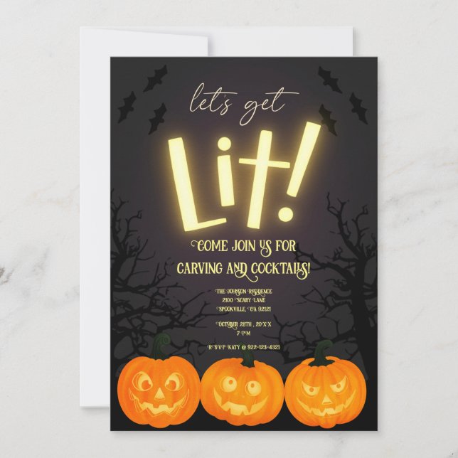 Halloween Pumpkin Carving Party Invitation (Front)