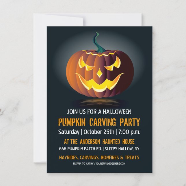 Halloween Pumpkin Carving Party Invitation (Front)