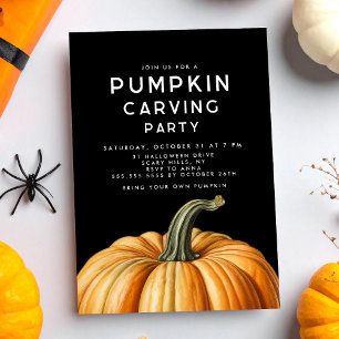 Halloween pumpkin carving party  invitation