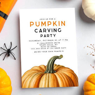 Halloween pumpkin carving party  invitation