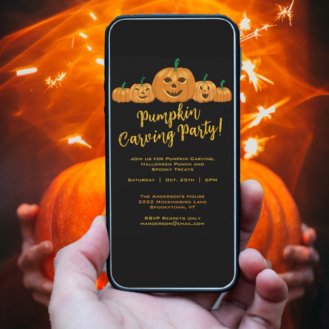 Halloween Pumpkin Carving Party Invitation (Creator Uploaded)