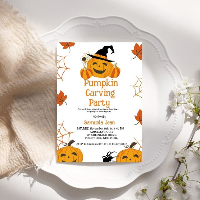 Halloween Pumpkin Carving Party Invitation (Creator Uploaded)