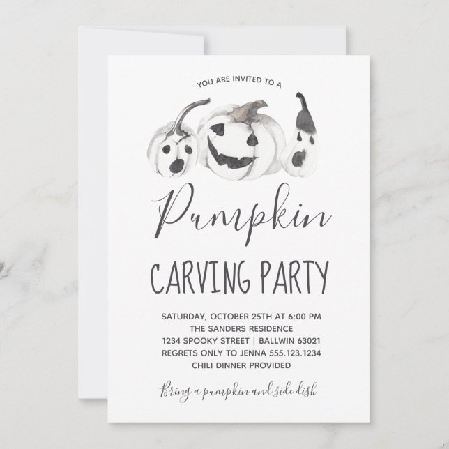 Halloween Pumpkin Carving Party Invitation (Front)