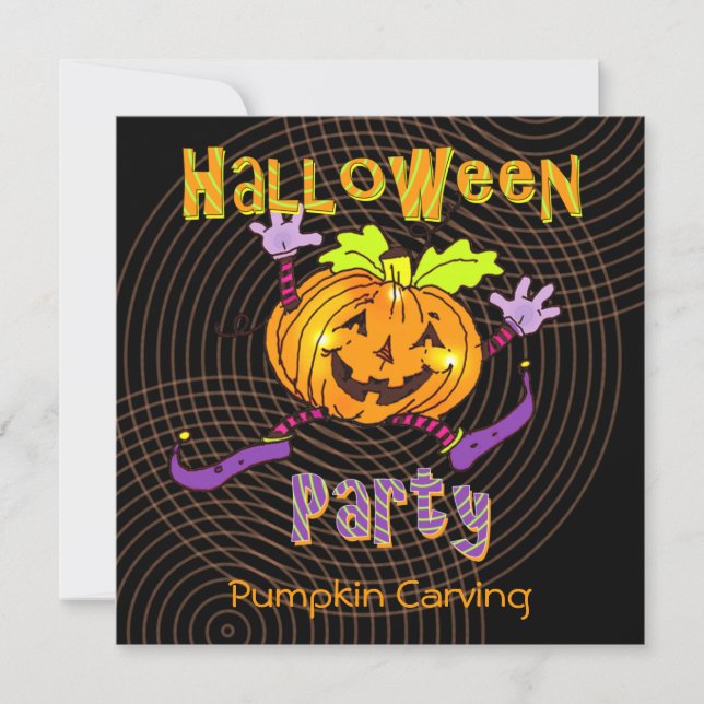 Halloween Pumpkin Carving Party Invitation (Front)