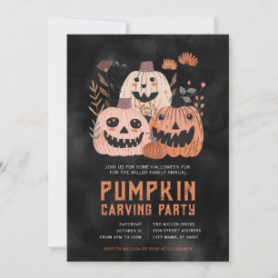 Halloween Pumpkin Carving Party Invitations