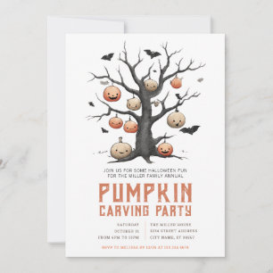 Halloween Pumpkin Carving Party Invitations