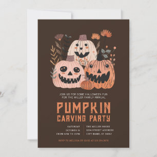 Halloween Pumpkin Carving Party Invitations
