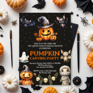 Halloween Pumpkin Carving Party Invite