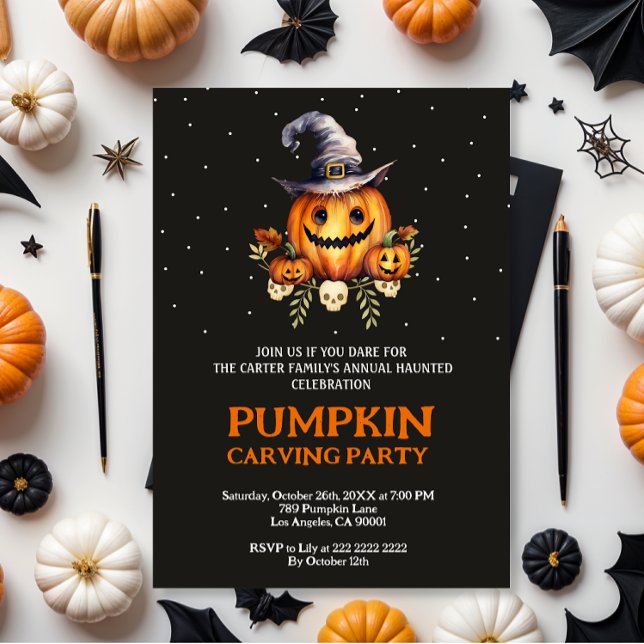 Halloween Pumpkin Carving Party Invite (Creator Uploaded)