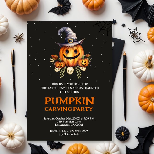 Halloween Pumpkin Carving Party Invite (Creator Uploaded)