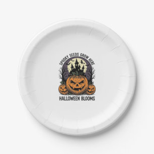 Halloween Pumpkin Castle Vintage Spooky Shirt_1 Paper Plate