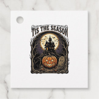 Halloween Pumpkin Cat Haunted Vintage Season Scene Favour Tags