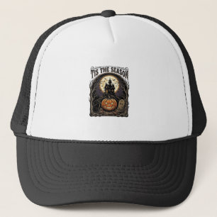 Halloween Pumpkin Cat Haunted Vintage Season Scene Trucker Hat