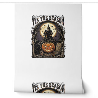 Halloween Pumpkin Cat Haunted Vintage Season Scene Wallpaper