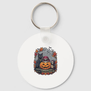 Halloween Pumpkin Cat Skull Grim Reaper Autumn Lea Key Ring
