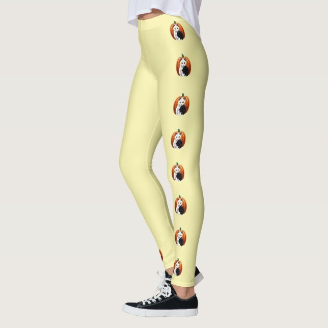 HALLOWEEN Pumpkin Cat SLIMMING ~  Leggings (Left)