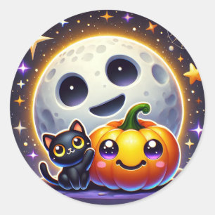 Halloween Pumpkin Cat Sticker – Cute Gift Decor