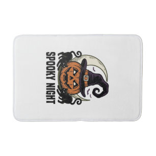 Halloween Pumpkin Cat Witch Hat Vintage Shirt_1 Bath Mat