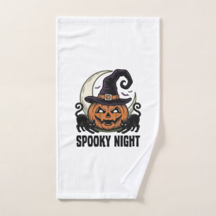 Halloween Pumpkin Cat Witch Hat Vintage Shirt_1 Hand Towel