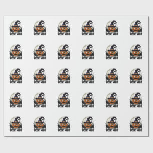 Halloween Pumpkin Cat Witch Hat Vintage Shirt_1 Wrapping Paper