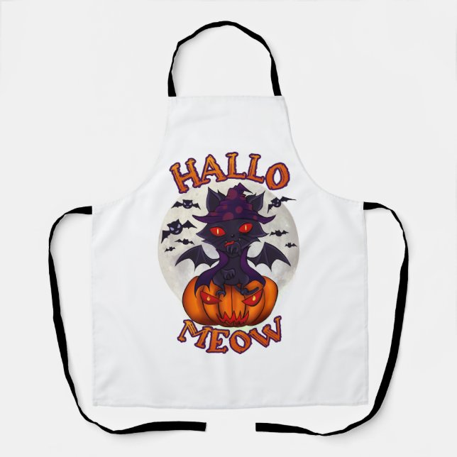 Halloween Pumpkin Catoween Apron (Front)