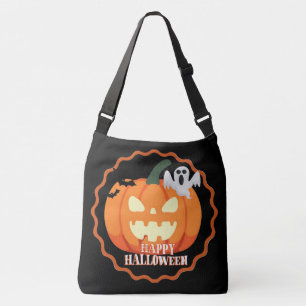 Halloween Pumpkin & Cats Orange Crossbody Bag