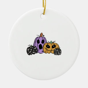 Halloween Pumpkin Ceramic Ornament