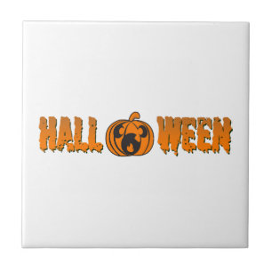 Halloween Pumpkin Ceramic Tile