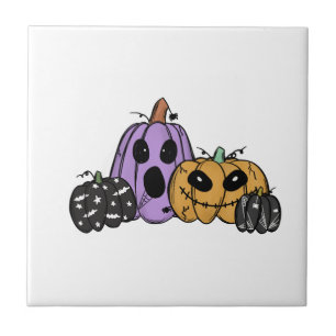 Halloween Pumpkin Ceramic Tile