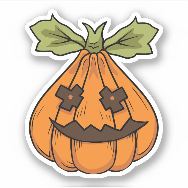 Halloween Pumpkin Character Sticker (Front)
