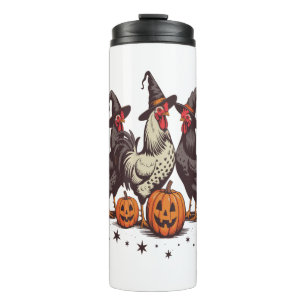 Halloween Pumpkin Chicken Witch Fall Thermal Tumbler