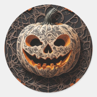 Halloween pumpkin  classic round sticker