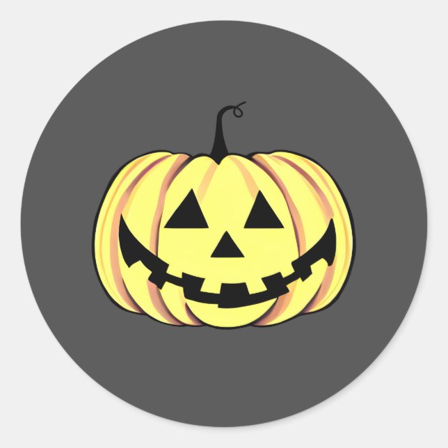 Halloween Pumpkin Classic Round Sticker (Front)
