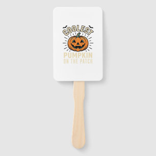 Halloween Pumpkin Coolest On The Patch Vintage_1 Hand Fan