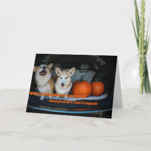 Halloween pumpkin corgi card