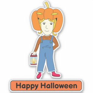 Halloween Pumpkin costume kid Sticker