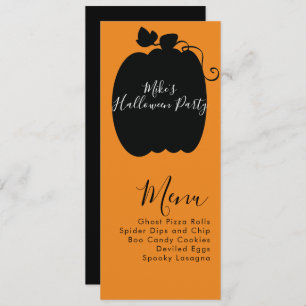 Halloween Pumpkin Costume Party  Menu