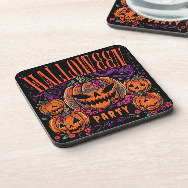 Halloween, Pumpkin Coven Bloom, Gothic Coaster (Left Side)