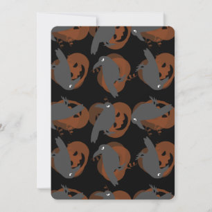 halloween pumpkin crows birds invitation