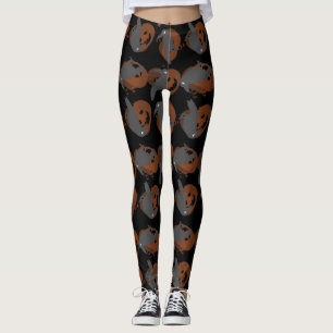 halloween pumpkin crows birds leggings