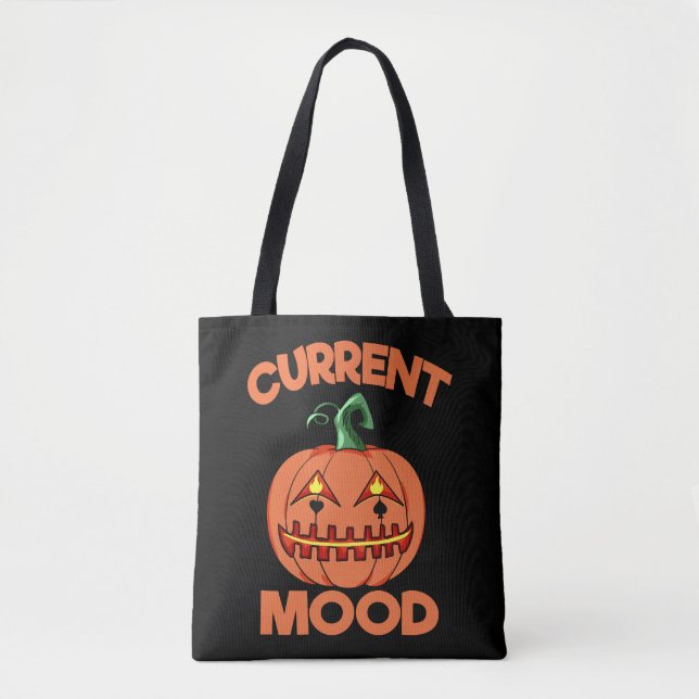 Halloween Pumpkin Current Mood Happy Tote Bag (Front)