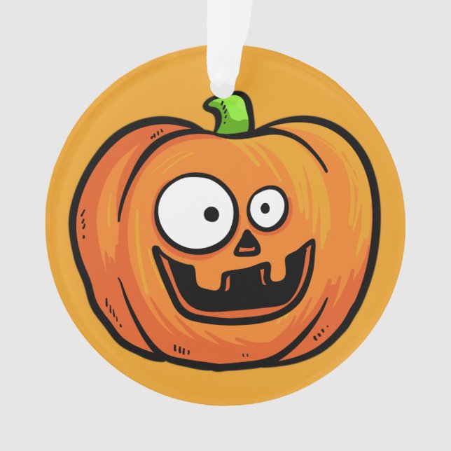 Halloween Pumpkin custom text ornament 1 (Front)
