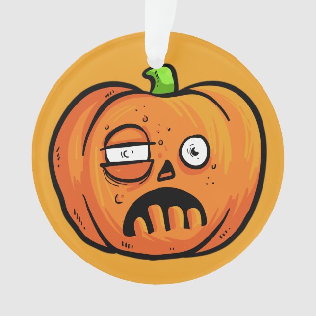 Halloween Pumpkin custom text ornament 8 (Front)