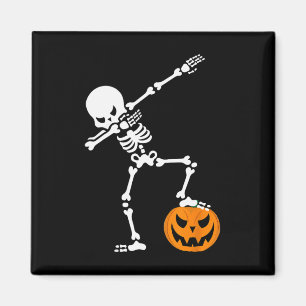 Halloween Pumpkin Dabbing Skeleton For Men Women K Magnet